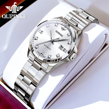 Original  3199 Swiss Automatic Mechanical Watch for Women Real Diamond Sapphire Mirror Ladies Watch Bracelet Set Gift NEW