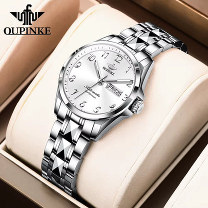 3228 Women Watch Digital Dial Auto Date Tungsten Steel Deep Waterproof Luxury Elegant Automatic Mechanical Watches