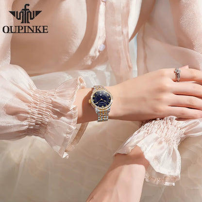 3203 Japan Automatic Watch for Women Elegant Diamond Starry Sky Dial Luminous Waterproof Luxury Mechanical Ladies' Watch