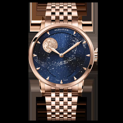 Original Astronomer Watch Men'S Business Luxury Gold Watch Automatic Mechanical Moon Phase Watch Birthday Gift for Men