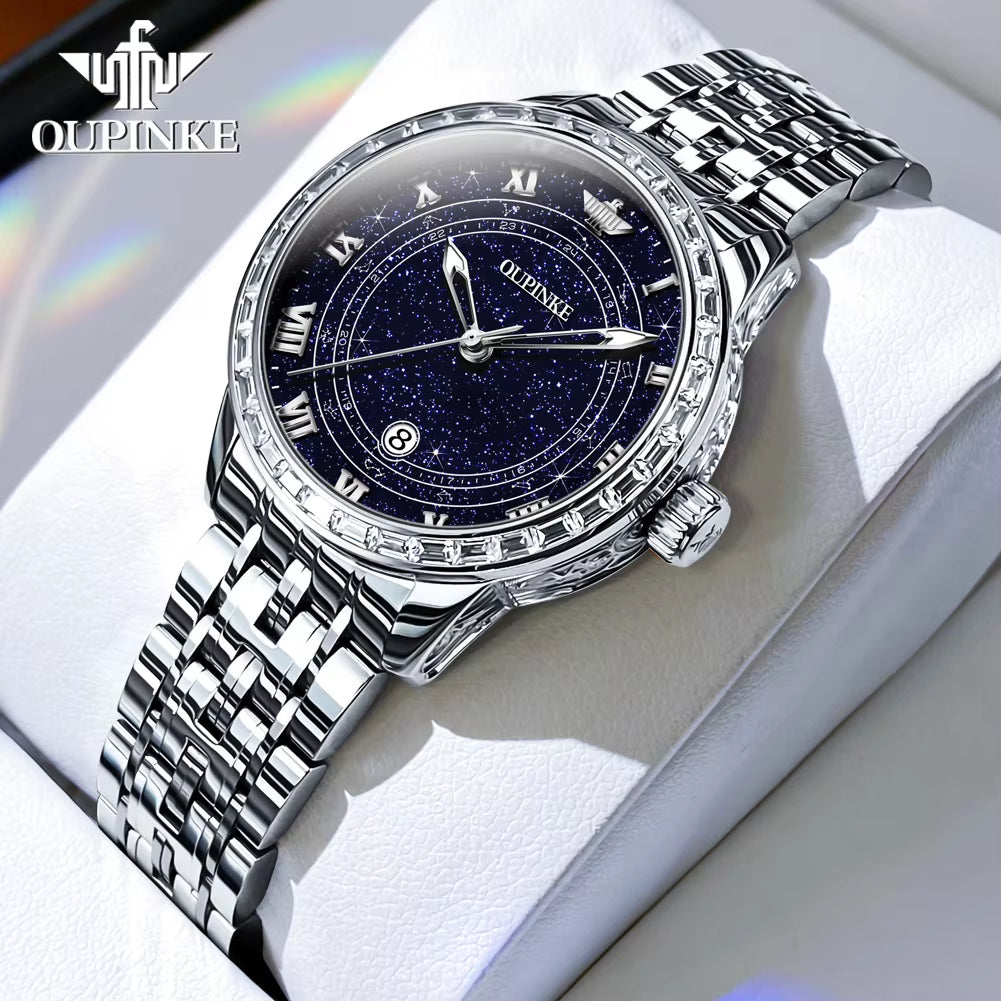 3203 Starry Sky Diamond Women'S Watches Original Luxury Import Japan Movement Automatic Mechanical Wristwatch for Women