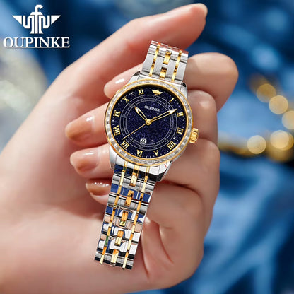 3203 Women Fully Automatic Mechanical Watch Luxury Diamond Waterproof Starry Sky Dial Gift Original Women Watch Reloj