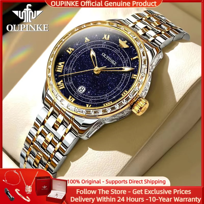 3203 Women Fully Automatic Mechanical Watch Luxury Diamond Waterproof Starry Sky Dial Gift Original Women Watch Reloj