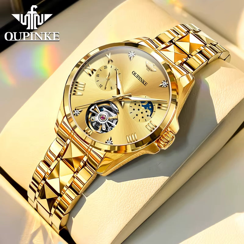 3202 Luxury Ladies Automatic Mechanical Watch Swiss Brand Tungsten Steel Waterproof Watch Moon Phase Elegant Women Watch