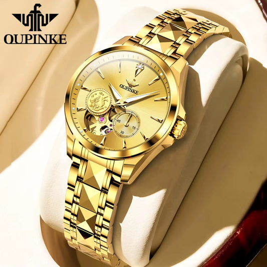 3260 Real Diamond Real Gold Women Watch Top Luxury Brand Watches Tungsten Steel Strap Luminous Ladies Wristwatch Set