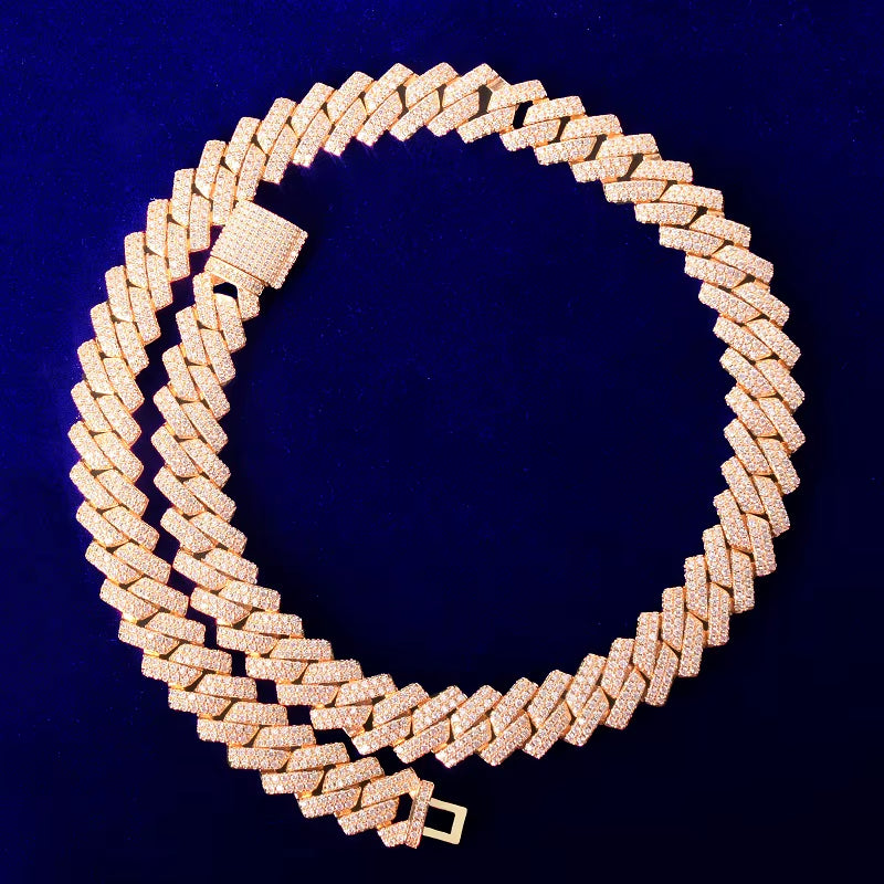 Miami Cuban Link Chain for Men Necklace Choker Charms Gold Color Iced Out Fashion Jewelry 2021 Trend