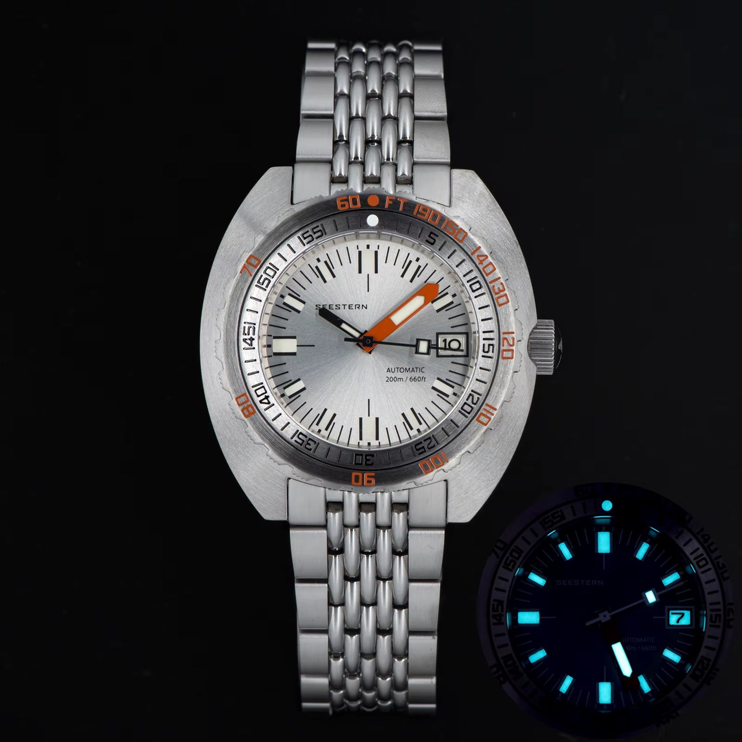 Top Brand Diver Watch Men SUB300T Automatic Mechanical Sapphire Glass Luminous Date 200M Turn Bracelet  Wristwatch Retro