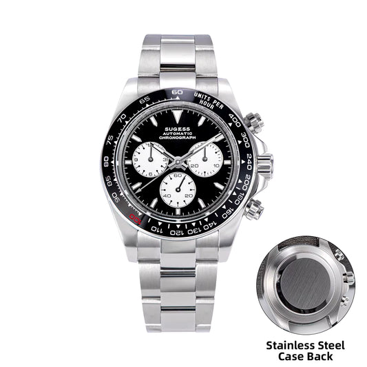 Diving Mens Watch Panda Automatic Mechanical Chronograph Movement Wristwatches Waterproof Ceramic Bezel Day Tona New 2024