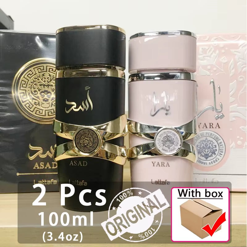 2 Box 3.4Oz (100Ml) Original Men'S Yara Perfume Lasting Fragrance Originals Gift Set Moi Tous Asad Candy Women Arabic Perfume