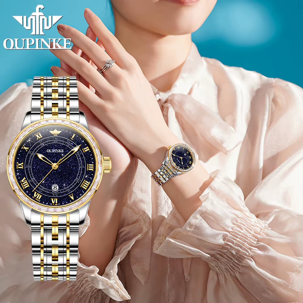 3203 Starry Sky Diamond Women'S Watches Original Luxury Import Japan Movement Automatic Mechanical Wristwatch for Women