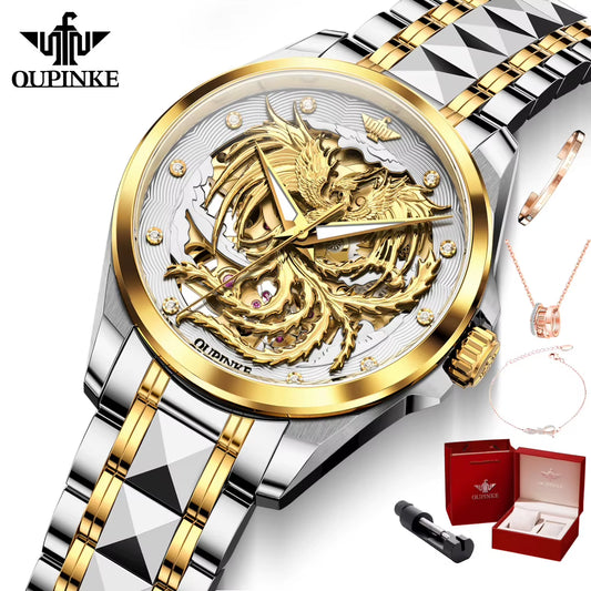 3276 Watches Women Import Automatic Movement Mechanical Wristwatches Golden Hollow Phoenix Women'S Watches