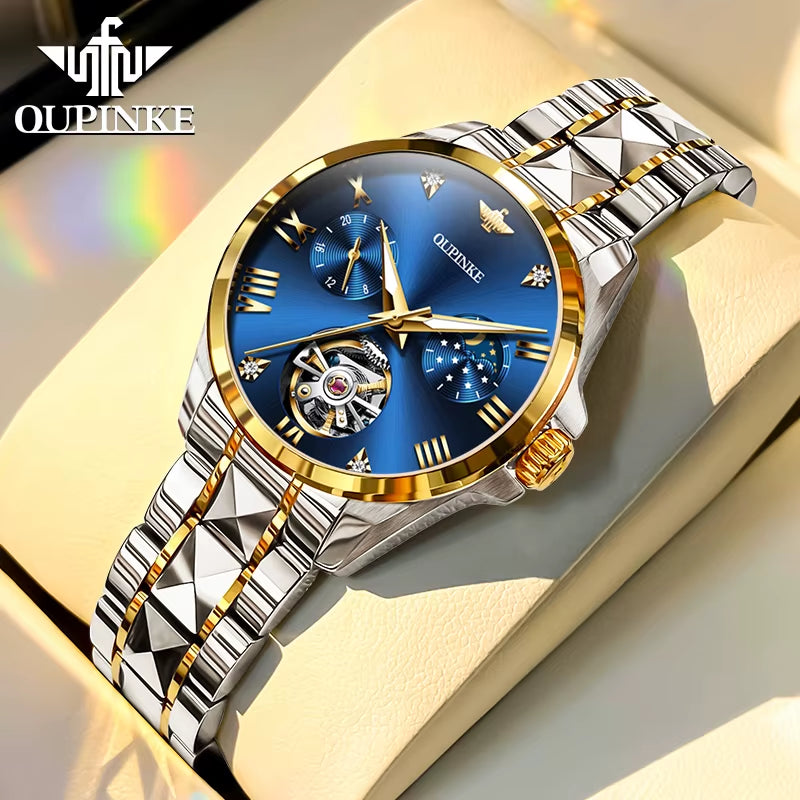 3202 Luxury Ladies Automatic Mechanical Watch Swiss Brand Tungsten Steel Waterproof Watch Moon Phase Elegant Women Watch