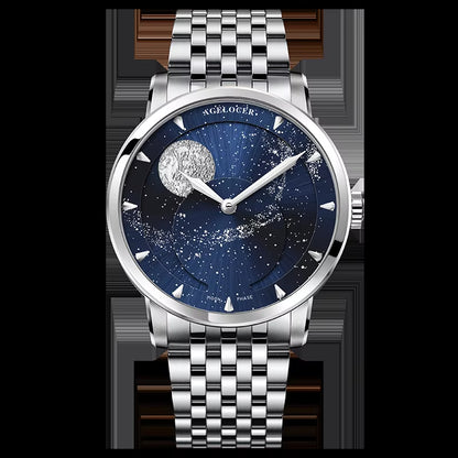 Original Astronomer Watch Men'S Business Luxury Gold Watch Automatic Mechanical Moon Phase Watch Birthday Gift for Men