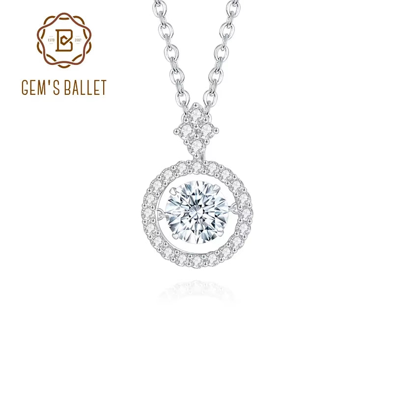 Moissanite Pendant Necklace 925 Sterling Silver Jewelry for Women Diamond with Twinkle Setting