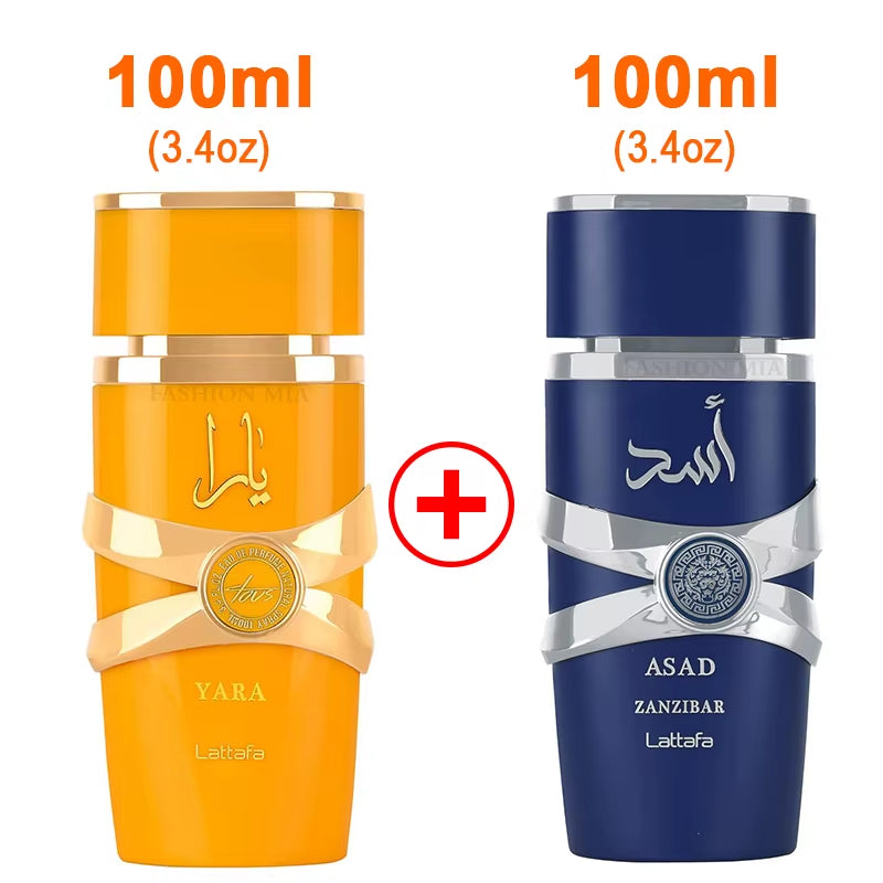 2 Box 3.4Oz (100Ml) Original Men'S Yara Perfume Lasting Fragrance Originals Gift Set Moi Tous Asad Candy Women Arabic Perfume