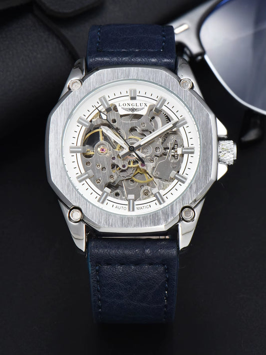 Automatic Watch Sport Style Wholesale Mechanical Wristwatches Fashion Hollow Leather Mens Watch Men Gift