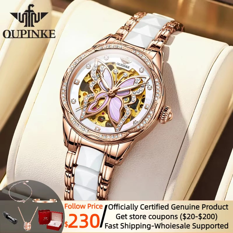 3239 Automatic Mechanical Watches for Women Original Sapphire Crystal Mirror Elegant Ceramics Watchband Ladies Watch