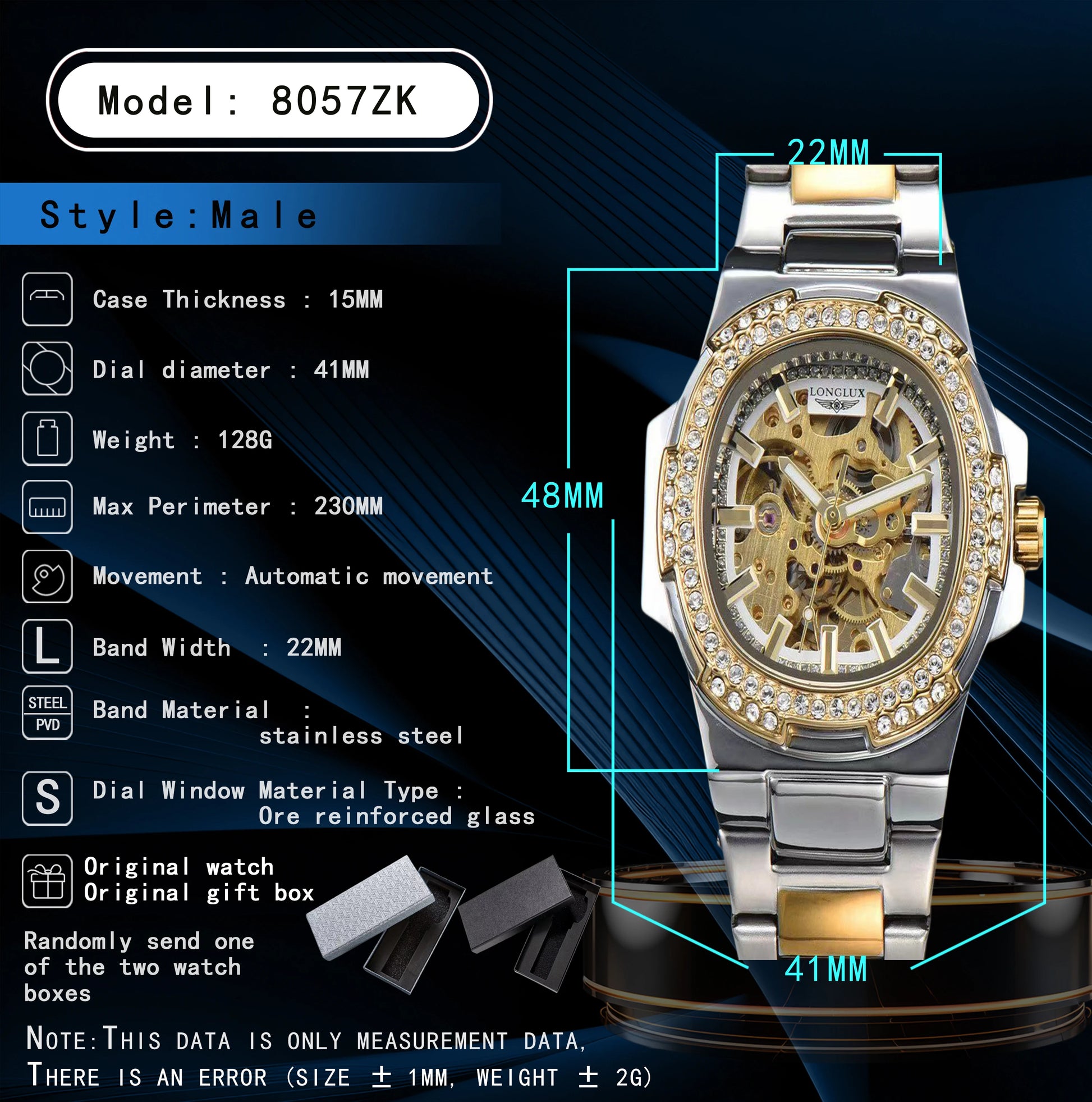 Automatic Man Watch Luxury Stainless Steel Wholesale Mechanical Wristwatches Skeleton Waterproof Diamond Watch Man Watch