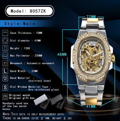 Automatic Man Watch Luxury Stainless Steel Wholesale Mechanical Wristwatches Skeleton Waterproof Diamond Watch Man Watch