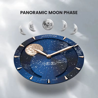 Original Astronomer Watch Men'S Business Luxury Gold Watch Automatic Mechanical Moon Phase Watch Birthday Gift for Men