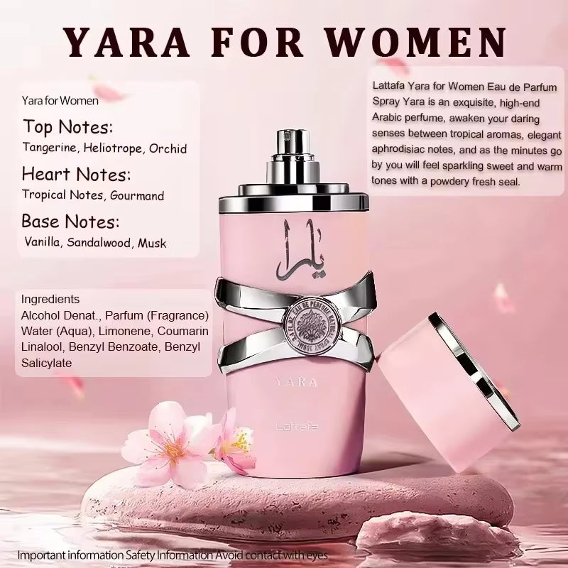 100Ml Arab Perfumes Floral Scent Lasting Fragrance Pheromone Eau De Parfum Men Women High Quality Gift Balminess Deodorants Pink