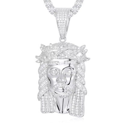 Unisex Iced Out Jesus Pendants VVS1 Moissanite Pendants Necklace Silver 925 for Men Hip Hop Jewelry