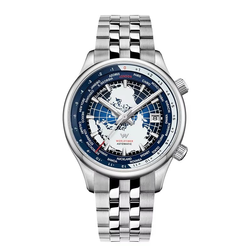 WM Watch  Automatic Mechanical Men Watches High Quality Sapphire World Time Original Recognized Brand Watch Man WM057