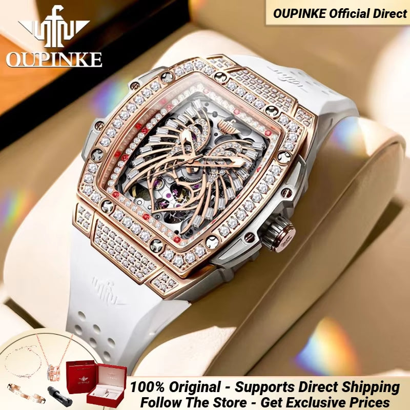 3225 Women'S Watch Luxury Imported Automatic Mechanical Watch Elegant Skeleton Butterfly Design Waterproof Women Watch