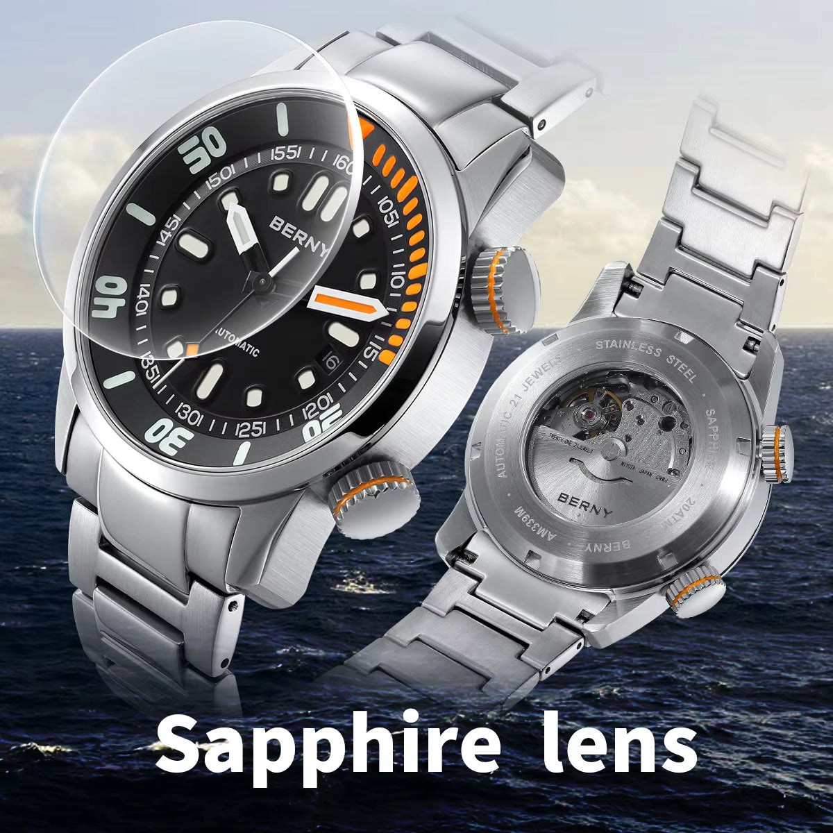 Automatic Dive Watch for Men Super Luminous Original Design 20ATM Man Wristwatch Sapphire Swim Sport Mechanical Male Watch