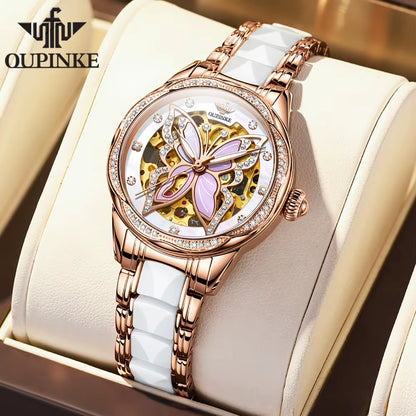 3239 Original Women'S Watches Hollow Out Butterfly Diamond Bezel Automatic Watch for Women Elegant Mechanical Wristwatch