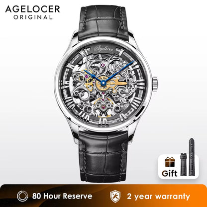 Original Baroque Art Carved Watch Men Luxury Business Formal Skeleton Automatic Mechanical Watch Birthday Gift for Men