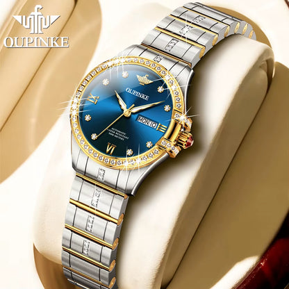 3195 Original Top Imported Movement Women Watch Luxury Diamond Waterproof Dual Calendar Automatic Mechanical Women Watch