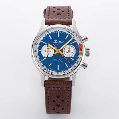 Watch of Men Chronograph Mechanical Wristwatches Tianjin ST19 Swanneck Movement Pilot Mens Watch Sapphire Crystal Gift V2