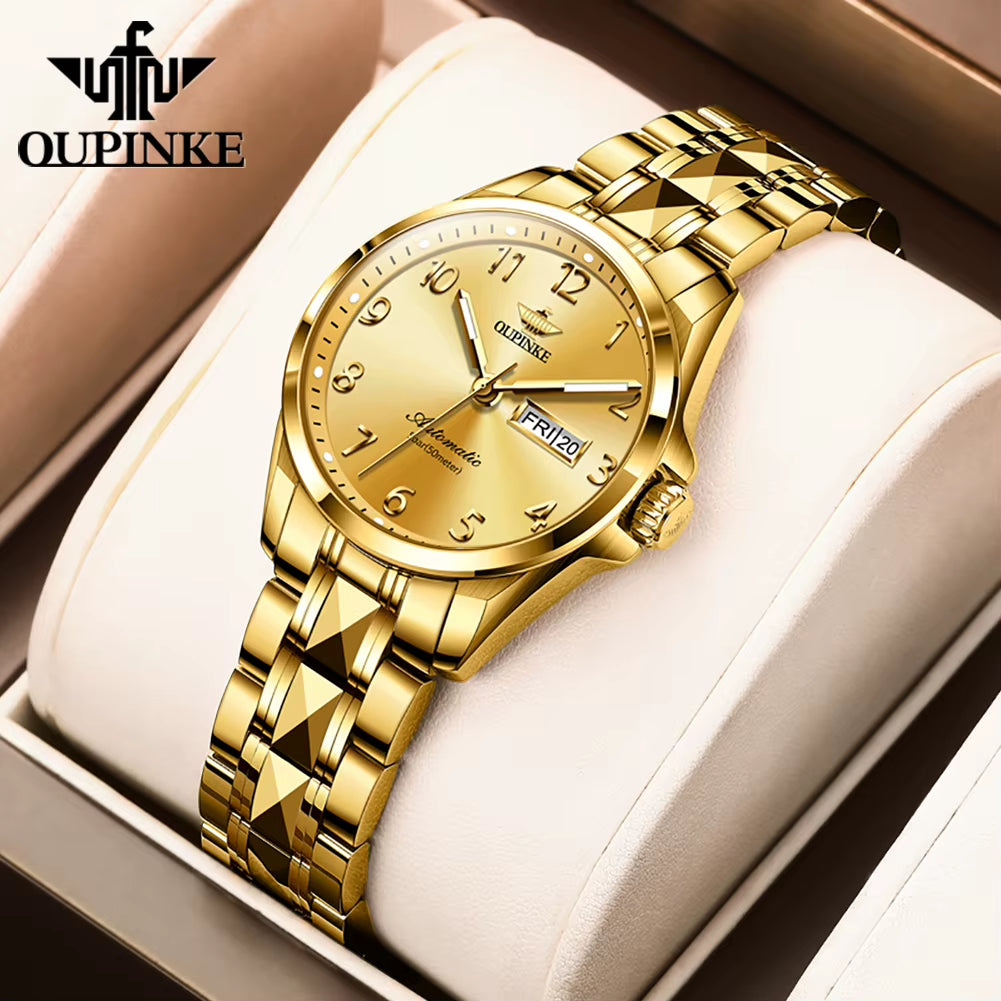 3228 Women Watch Digital Dial Auto Date Tungsten Steel Deep Waterproof Luxury Elegant Automatic Mechanical Watches