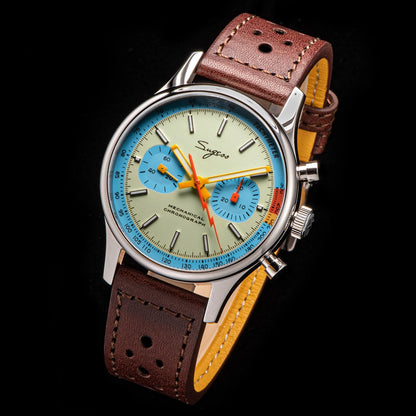 Watch of Men Chronograph Mechanical Wristwatches Tianjin ST19 Swanneck Movement Pilot Mens Watch Sapphire Crystal Gift V2