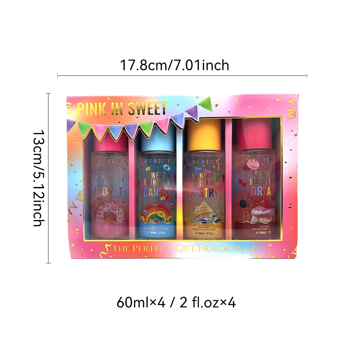 4Pcs Gift Set Women'S Sweet Fragrance Spray - Long-Lasting and Refreshing Scent for Dating - Woman Perfume - 4×60Ml/4×2Fl.Oz