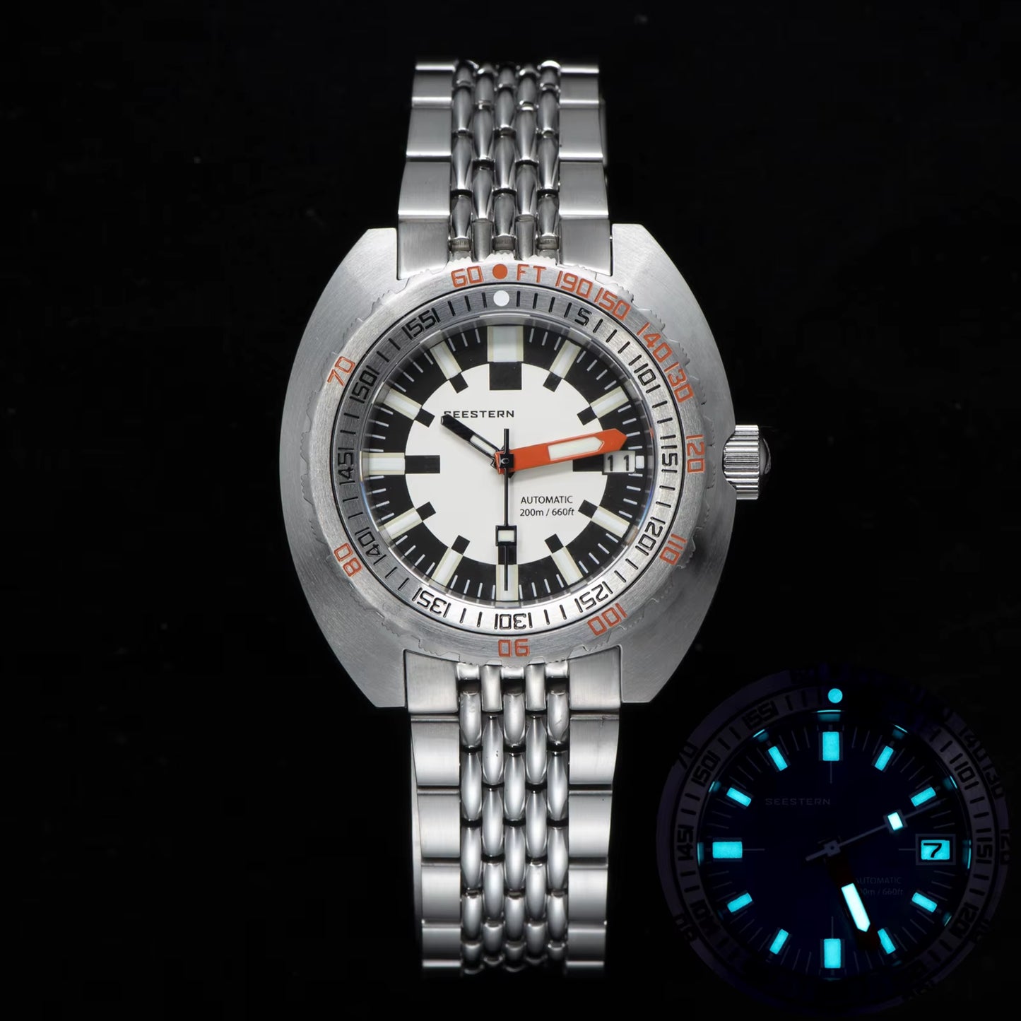 Top Brand Diver Watch Men SUB300T Automatic Mechanical Sapphire Glass Luminous Date 200M Turn Bracelet  Wristwatch Retro